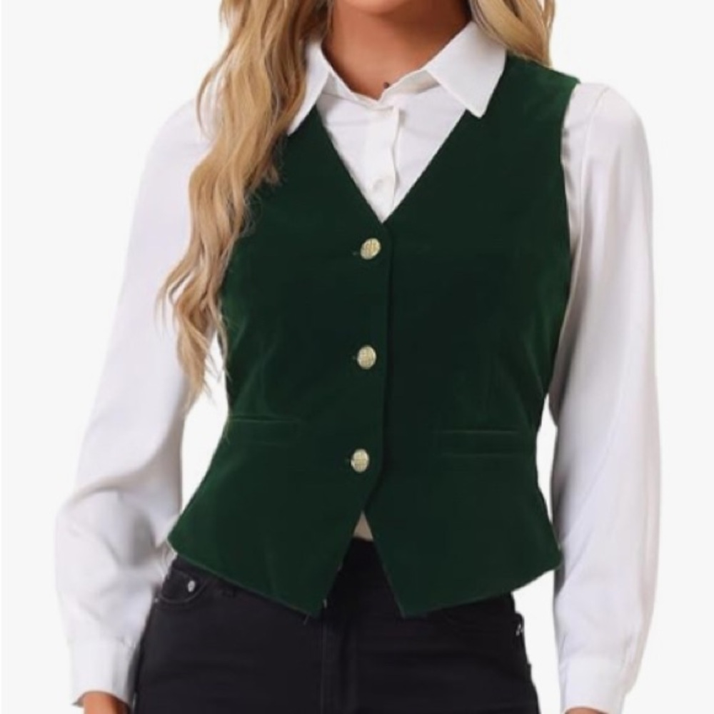 NWT Allegra K velvet vest